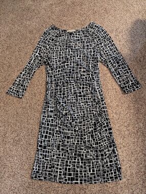 Banana Republic Black & White Geometric Dress
